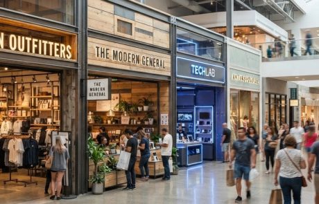 modular stores inside crowded mall