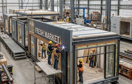 store being built offsite